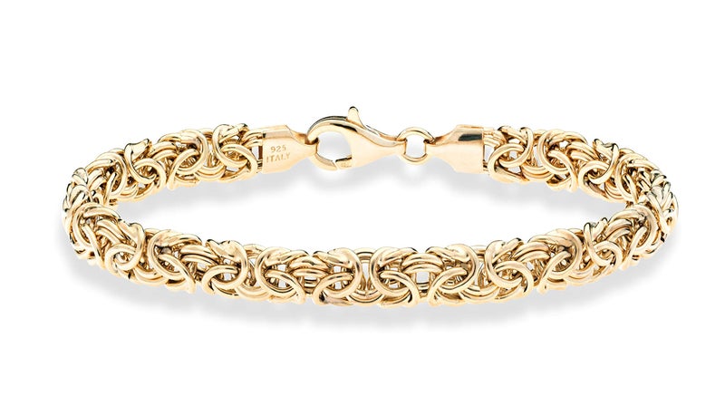 Miabella Italian Yellow Gold Plated 925 Sterling Silver Byzantine Bracelet for Women Handmade in Italy (Length 7.5 Inches) - Image 1
